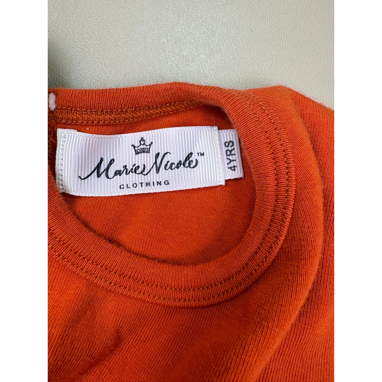 Marie Nicole Girls 4t Rust Orange Tiered Ruffle Long Sleeve Dress Euc — image 4 of 7